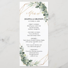 Eukalyptus Greenery Rustic Geometric Wedding Menükarte