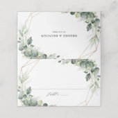 Eukalyptus Greenery Rustic Geometric Wedding Platzkarte (Außenseite Aufgefaltet)