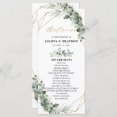 Eukalyptus Greenery Rustic Geometric Wedding Programm (Vorne/Hinten)