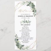 Eukalyptus Greenery Rustic Geometric Wedding Programm (Vorderseite)