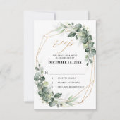 Eukalyptus Greenery Rustic Geometric Wedding RSVP Karte (Vorderseite)