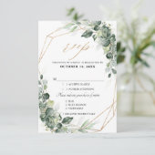 Eukalyptus Greenery Rustic Geometric Wedding RSVP Karte (Stehend Vorderseite)