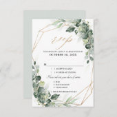 Eukalyptus Greenery Rustic Geometric Wedding RSVP Karte (Vorne/Hinten)