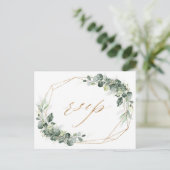 Eukalyptus Greenery Rustic Geometric Wedding RSVP Postkarte (Stehend Vorderseite)