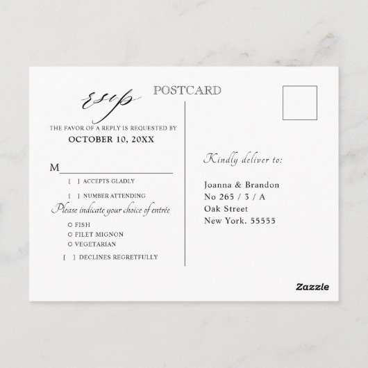 Eukalyptus Greenery Rustic Geometric Wedding RSVP Postkarte (Rückseite)