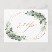 Eukalyptus Greenery Rustic Geometric Wedding RSVP Postkarte (Vorderseite)