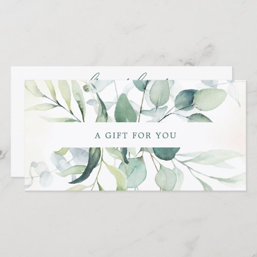 Eukalyptus Greenery Rustic Gift Certificate (Vorne/Hinten)