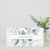 Eukalyptus Greenery Rustic Gift Certificate (Stehend Vorderseite)