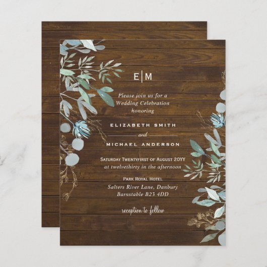 Eukalyptus Greenery Rustic Wedding (Vorne/Hinten)