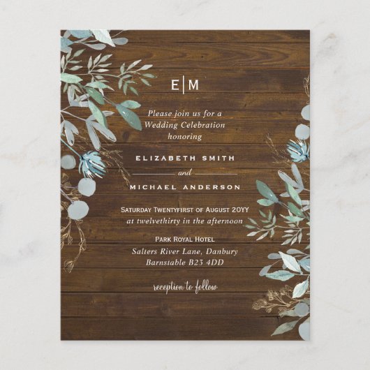 Eukalyptus Greenery Rustic Wedding (Vorderseite)