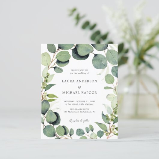 Eukalyptus Greenery Rustic Wedding (Stehend Vorderseite)