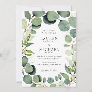 Eukalyptus Greenery Rustic Wedding Einladung