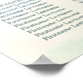 Eukalyptus Greenery Rustic Wedding Seating Chart Poster (Ecke)