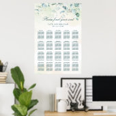 Eukalyptus Greenery Rustic Wedding Seating Chart Poster (Heimbüro)