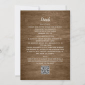 Eukalyptus Greenery Rustic Wood QR Code Wedding Einladung (Rückseite)