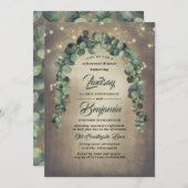 Eukalyptus Greenery Rustikale Probe Abendessen Einladung (Vorne/Hinten)