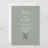 Eukalyptus Greenery Sage Green QR Code Hochzeit Einladung (Rückseite)