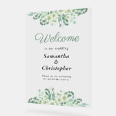 Eukalyptus Greenery Sage Green Wedding Willkommen Acrylschild (Winkel)