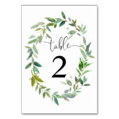 Eukalyptus Greenery Sage Green Wreath Wedding Tischnummer (Rückseite)