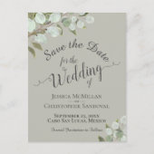 Eukalyptus & Greenery Sage Wedding Save the Date Ankündigungspostkarte (Vorderseite)