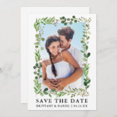 Eukalyptus Greenery Save the Date Karte (Vorne/Hinten)