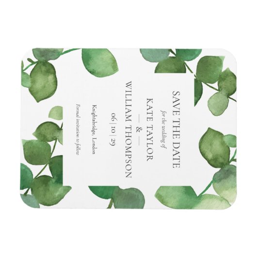 Eukalyptus Greenery Save the Date Magnet (Horizontal)