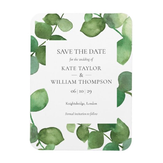 Eukalyptus Greenery Save the Date Magnet (Vertikal)