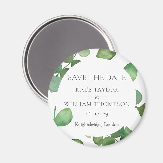 Eukalyptus Greenery Save the Date Magnet (Vorderseite/Rückseite)
