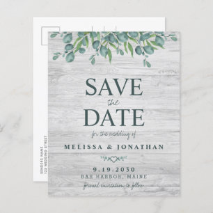 Eukalyptus Greenery Save the Date Postcard