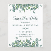 Eukalyptus Greenery Save the Date Postcard (Vorderseite)