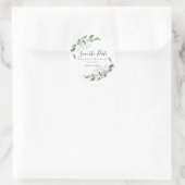 Eukalyptus Greenery Save the Date Runder Aufkleber (Tasche)