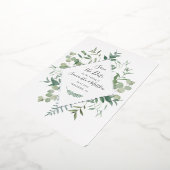 Eukalyptus Greenery Save the Date Silver Folieneinladung (Gedreht)