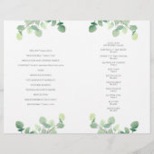 Eukalyptus Greenery Script Blumenzettel (Rückseite)