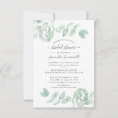 Eukalyptus Greenery Script Botanisches Brautparty Einladung (Vorderseite)
