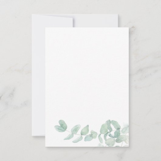 Eukalyptus Greenery Script Botanisches Brautparty Einladung (Rückseite)