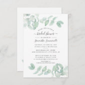 Eukalyptus Greenery Script Botanisches Brautparty Einladung (Vorne/Hinten)