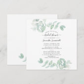 Eukalyptus Greenery Script Botanisches Brautparty Einladung (Vorne/Hinten)