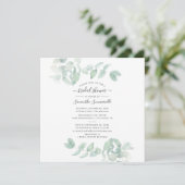 Eukalyptus Greenery Script Botanisches Brautparty Einladung (Stehend Vorderseite)
