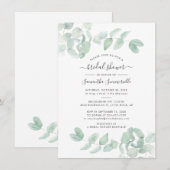 Eukalyptus Greenery Script Botanisches Brautparty Einladung (Vorne/Hinten)