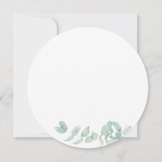 Eukalyptus Greenery Script Botanisches Brautparty Einladung (Rückseite)