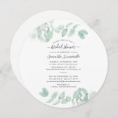 Eukalyptus Greenery Script Botanisches Brautparty Einladung (Vorne/Hinten)