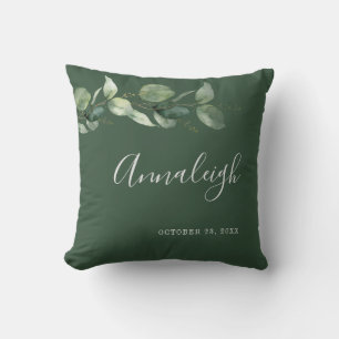 Eukalyptus Greenery Script Botanisches Brautparty Kissen