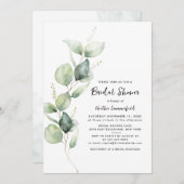 Eukalyptus Greenery Script-Brautparty Einladung (Vorne/Hinten)