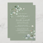 Eukalyptus Greenery Script-Brautparty Einladung (Vorne/Hinten)