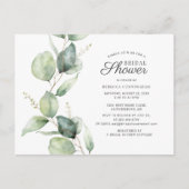 Eukalyptus Greenery Script-Brautparty Einladungspostkarte (Vorderseite)
