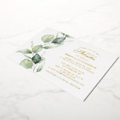 Eukalyptus Greenery Script Brautparty Gold Folieneinladung (Gedreht)