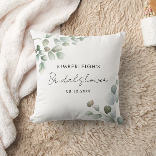 Eukalyptus Greenery Script-Brautparty Kissen (Decke)