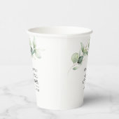 Eukalyptus Greenery Script-Brautparty Pappbecher (Rechts)
