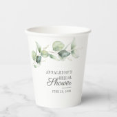 Eukalyptus Greenery Script-Brautparty Pappbecher (Vorderseite)