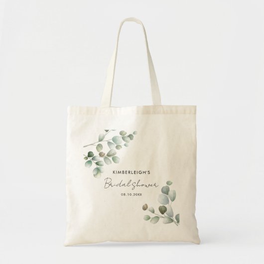 Eukalyptus Greenery Script-Brautparty Tragetasche (Vorne)